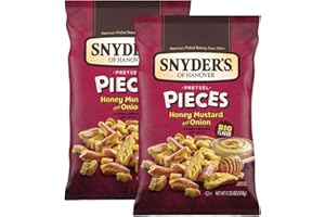 BHARTI BEN Snyder's of Hanover Pretzel Pieces, Honey Mustard and Onion 318g, (Pack of 2)