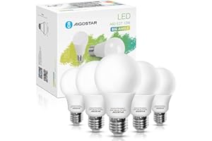 Aigostar Bombilla Led E27 Blanco Frio 6500K, 12W Equivalente a 81W, 1170 Lúmenes,Bombillas Led A60, Ángulo 280º - Caja de 5 unidades