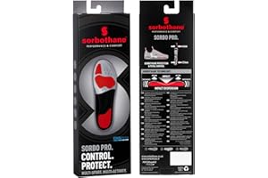 Sorbothane Sorbo Pro wkładki 42 (UK8), amortyzujące podeszwy do butów do butów piłkarskich, biegania lub spacerów, wkładki do zwalczania zapalenia powięzi podeszw, wsparcie pięty i ból łuku