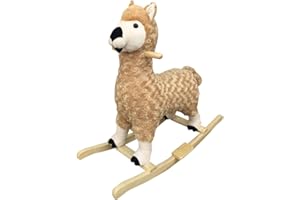 THE ROCKING HORSE CO NEW Plush LLAMA Rocking Horse Animals Rocker on Wooden Rockers with Sound Effects
