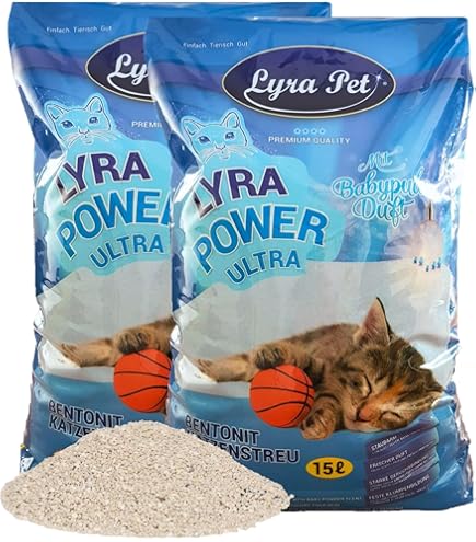 Amora White Katzenstreu mit Babypuderduft 30L (2 x 15 Liter) : Amazon.de:  Haustier