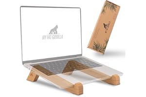 MY FAT GORILLA Support pour ordinateur portable en bambou, support universel ergonomique pour ordinateur portable, compatible avec ordinateur portable de 10 à 15 pouces, support vertical (portable)