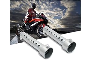 ‎BACEYONG Baceyong 2-teiliger Motorrad-Schalldämpfer, DB-Killer, Auspuffrohr-Deflektor, Auspuff-Schalldämpfer, 35 mm – Silber