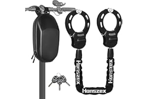 HONSZEX E Scooter Schloss, Handschellenschloss mit Schlüssel, Schloss für E Scooter, Fahrradschloss Ebike Hohe Sicherheit, Gummi-Lock-Hülse gegen Kratzer, mit Tragbaren Wasserdicht Aufhängetasche