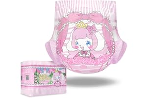 LittleForBig 5500-5800 ml Fermeture Auto-Agrippante Réglable Couche Adulte Imprimée Couche Arrière en Tissu 10 Pièces - Petit Beauty (XL)