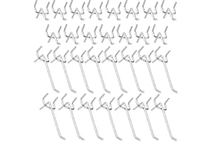 Wenxiaw Métal Crochets Panneaux Perforés Crochets pour Panneau Perforé Porte Panneau Mural Crochets Muraux pour le Magasin de Vente au Détail de Supermarché 10 cm et 5 cm Crochet Simple Ensemble 30PCS