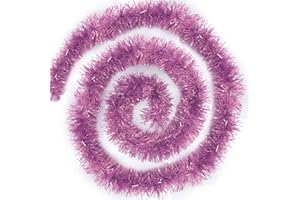 JONAMI 4X Guirnalda de Navidad Artificial Rosa (200 cm) Decoración de Abeto de Navidad, Adornos de Navidad de Guirnalda Metálica Pulida, Decoración de Puerta Pared Ventana Chimenea