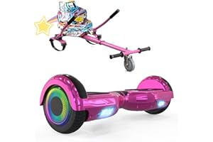 ELEKGO Hoverboards for Children, 6.5 Inch Self-Balancing Hoverboard with Go-kart and LED Lights, Bluetooth Speaker for Teenagers