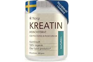 Noop Kreatinmonohydrat 300g - Mikroniserat Kreatinpulver för Styrka, Muskeluppbyggnad & Återhämtning - Smaklöst, Veganskt, Gl