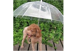 SOBOTOO Pet Umbrella Dog Lead Leash - Transparent Waterproof for Dogs/Cats - Dry Walks in Rain and Snow