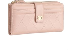 WEILIAN Ladies Purses RFID Protection PU Leather Wallet for Women Large Capacity Multi Card Slot Zipper Change Long Women's Wallets Pink