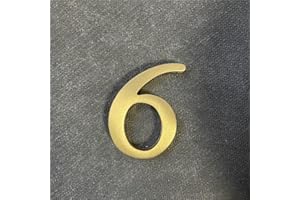 BWRMHME Letras inglesas de latón macizo de 2.6 pulgadas, adorno de letras del alfabeto de metal, letras y números autoadhesivos de pared, señalización de dirección de casa, números de puerta,