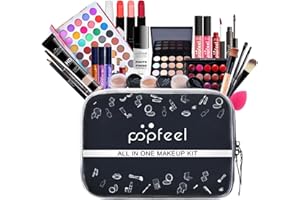Set di Trucchi, FantasyDay Kit di Bellezza Cosmetici Kit per Occhi, Viso e Labbra - Natale Regalo Xmas Makeup Gift Set con Correttore, Rossetti, Lucidalabbra, Palette Ombretti, Mascara, Trousse, Fard