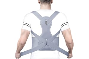 Aollop Posture Corrector Men Women - Back Brace with Breathable Adjustable Elastic Bands Support Bars Posture Improve Back Pain Association Back Straightener (Grey)