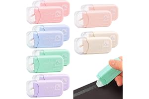 Vlecexs 12 Stück Kleberoller, Fotokleber Doppelseitig Selbstklebend Scrapbook Zubehör, Kleberoller Maus, Klebebandroller für Basteln Scrapbook, Foto, Fotoalbum, Karten, Schule, Zuhause, Büro, 6mm x 6m