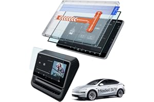 LANTU 2 sztuki folii ochronnej do Tesla Model Y 2025 i Model 3 2024-2025 matowa, nieoślepiająca 15,4" i 8" wyświetlacz tylny 9H szkło hartowane ochrona wyświetlacza z zestawem instalacyjnym Tesla