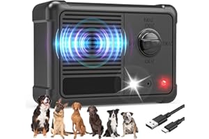 SENQAO Dog Barking Deterrent Devices, IPX6 Waterproof Ultrasonic Anti Bark Device with 3 Modes, Rechargeable 50 FT Anti Barking Device for Dogs Indoor & Outdoor Use - Safe for Dogs & People