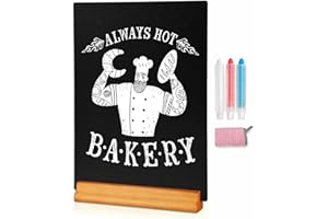 Moco Moment 1 Pack A3 Chalk Board Sign Erasable Tabletop blackboards with Wooden Stands Menu Chalkboards for Party, Tables Decoration, Bar and Restaurant (1 Pack, A3)