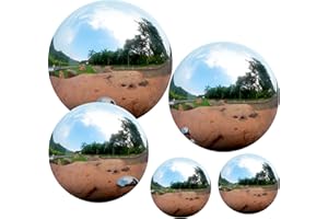 Suiwki 5Pcs 51-120MM Boules de Regard en Acier Inoxydable Boule de Miroir sans Soudure Balle Poli Flottante Balles flottantes pour la Maison, Le Jardin, la décoration