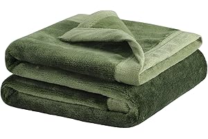 PiccoCasa Coperta per cani lavabile, in pile, morbida e calda, per animali domestici, in flanella, verde felce, 75 x 100 cm