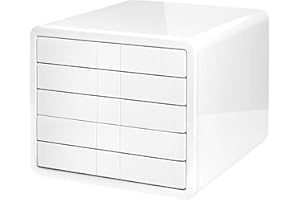 HAN Module de classement i-Box – Module haut de gamme avec 5 tiroirs pour formats papier jusqu´au A4/C4. Le module design pour le bureau moderne, blanc, 1551-12 295 x 247 x 355 mm