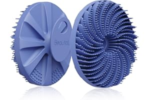 BEAUTAIL Brosse à récurer en silicone pour le corps et la douche, exfoliante douce pour homme et femme, peau sensible, design innovant en luffa pour bien mousser, poignée ergonomique antidérapante
