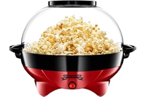 Gadgy ® Maszyna do popcornu l 800W Maszyna do popcornu z nieprzywierającą powłoką i wyjmowaną powierzchnią grzewczą l Spokojnie i szybko l Zawartość 5 litrów