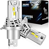 XELORD H4 Lampadina LED 6500K Luce Bianco Forte,400% Più Luminosa, Adatta per Lampadina Faro Auto Compatibile con DC 12V, 1:1