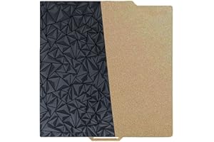 HysiPrui Stampante 3D su entrambi i lati, superficie strutturata PEI per Bambu Lab X1/X1C/P1P/P1S/A1 e foglio PEO per tappetino riscaldato flessibile rimovibile con foro di posizione 257,5 x 257,5 mm