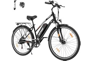 HITWAY Vélo Électrique, 28" Vélos à Assistance Électrique, Ville E-Bike avec Batterie Amovible 36V 12Ah, Moteur 250W, 7 Vitesses, E-Bike Urbain pour Adulte Homme Femme Autonomie jusqu'à 35-90km
