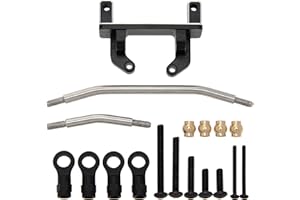MEUS RACING Aluminum Transverse Servo Mount Refit Upgrade Parts Stainless Steel Steering Links Set for 1/18 RC Crawler Car TRX-4M TRX4M Bronco Defender Not for Stock Frame