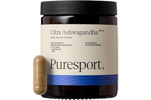 Puresport Ultra Ashwagandha (60 Capsules) | High Strength KSM-66 Ashwagandha + Holy Basil, Magnesium & Zinc | Improves Stress Resilience & Physical Performance | Cognitive Support | Hormone Balance