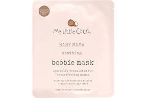 My Little Coco BABY MAMA Soothing Boobie Mask, 42ml | 2 Hydrating Masks with Coconut Oil & Rosehip for Nourished Skin | Dermatologically Tested, Vegan, Pregnancy Safe, Ideal for Sensitive Skin