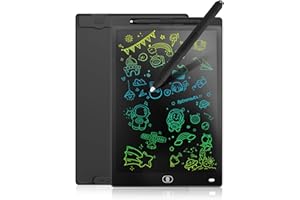 Genialba Tablet LCD do Pisania 8,5 Cali Kolorowy Tablet Elektroniczny Ekran do Rysowania Zabawka Edukacyjna Prezent dla 2 3 4 5 lat Chłopcy Dziewczęta Boże Narodzenie Urodziny (Czarny)