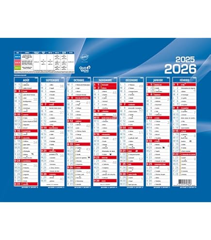 OBERTHUR - 1 Calendrier Mural Scolaire - Format 27 X 21 Cm - Août 2024 à Septembre 2025