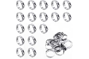 Wokape 50Pcs 17.8-21mm Singolo Ear Hose Morsetti, acciaio inossidabile 304 PEX Pinch Morsetti Cinch Anelli Strumento di crimpatura Stepless Fascetta per il fissaggio di tubi e automobilistici
