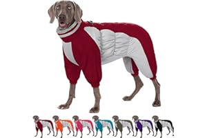 AOFITEE Winteroverall für Hunde - Wasserdichter Hundejacke Große Hunde mit Beinen, Winter Warmer Hundemantel mit Geschirr Gefütterter Hundeoverall, Wintermantel Hund für Deutscher Schäferhund