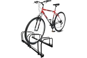 vounot® Râtelier Vélo 3 Vélos Range Vélo Système Range Vélo Rangement pour Vélo Support pour Bicyclette Sol ou Mural en Acier Revêtu Support de Rangement Vélo Jardin ou Garage Râtelier Familial Noir