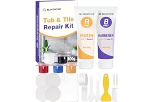 Beanewone Shower Tray Repair Kits, Tile Repair Kit for Porcelain and Ceramic Fixtures to Repair Chips, Dents, Nicks and Cracks (Multi Colours)