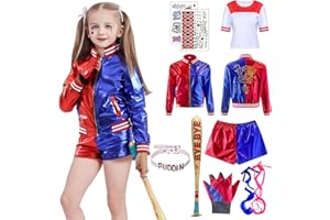 Maryparty Quinn Costume for Kids Adult Quinn Fancy Dress Halloween Villain Costume for Halloween Cosplay