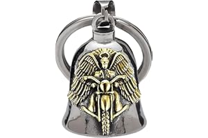 HEYOMI Campanella Moto Guardian Bell Originale, Campanellino Motociclisti, Portachiavi Moto Portafortuna, Angelo Custode Con Anello Appeso Per Auto Elettriche, Biciclette Ecc.