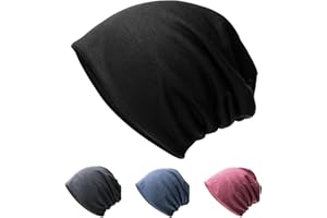 Hurinan Unisex Slouch Beanie Hat Jersey Beanie Skull Cap Classic Baggy Hat Lightweight and Soft Knitted Cotton Hat Headwear for Men Women