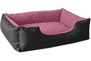 BedDog lit pour Chien LUPI, Noir/Rose, S env. 55x40 cm,Panier Corbeille, Coussin de Chien