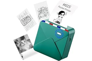 Omezizy Mini impresora para smartphone, M02S Mini impresora de pegatinas, impresora térmica Bluetooth, mini impresora fotográfica para teléfono móvil, mini impresora, impresora de bolsillo para