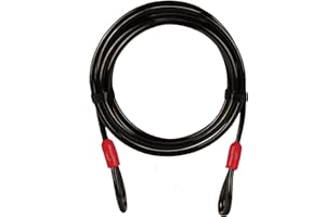 EVEREST FITNESS Schlaufenkabel 5m x 10mm - Kabelschloss schwarz - Universal Stahlseil - Drahtseil mit Ösen ummantelt - Sicherheitskabel für Fahrradschloss lang, Fahrradanhänger, Motorrad, Gartenmöbel