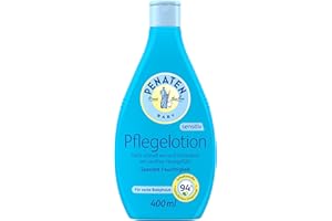 ‎PENATEN PENATEN Pflegelotion 400 ml, sanfte und schnell einziehende Baby Bodylotion in recycelbarer Flasche, spendet der Haut wichtige Feuchtigkeit und ein angenehmes Hautgefühl, für Neugeborene entwickelt