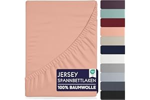 BRB Home Spannbettlaken 140x200cm - Spannbetttuch für Dicke Matratzen bis zu 27 cm 100% Baumwolle Oeko-TEX Zertifiziert Bettlaken Jersey Bettware Bettbezug für Boxspringbett (Rosa - 140x200)