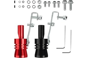 ‎TIVUNORON 2PCS Auto Turbo Sound, Turbo Sound Whistle, Auspuff sound booster, Für Aluminiumlegierung Auspuff-Simulator-Pfeife (XL, Schwarz, Rot)