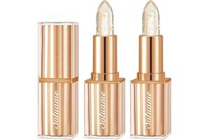 SOLUAME Colour Changing Lipstick, Tinted Lip Balm, Lip Stain Long Lasting, Lipstick Sets for Women, Suitable for All Skin Tones, Create a Charming Look, Versatile Colors, Moisturizing Lips, Gold leaf 3.5g * 2