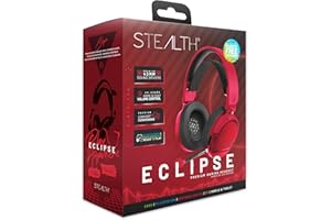 STEALTH ECLIPSE RED - Over Ear Stereo Gaming Headset Compatible with PS4, PS5, XBOX, Switch and PC